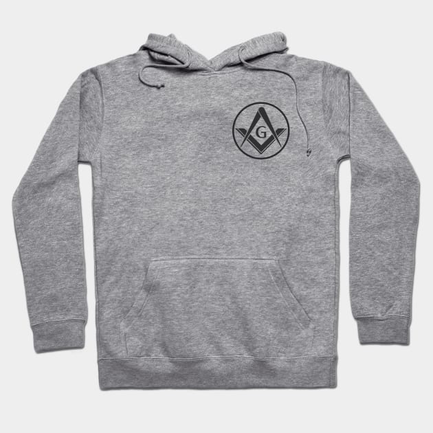 Freemason Black Square and Compass in Circle Frame Masonic Hoodie by Hermz Designs